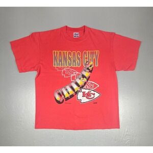 VTG Trench Ultra Kansas City Chief T-Shirt Mens XL 90s NFL Red Single Stitch